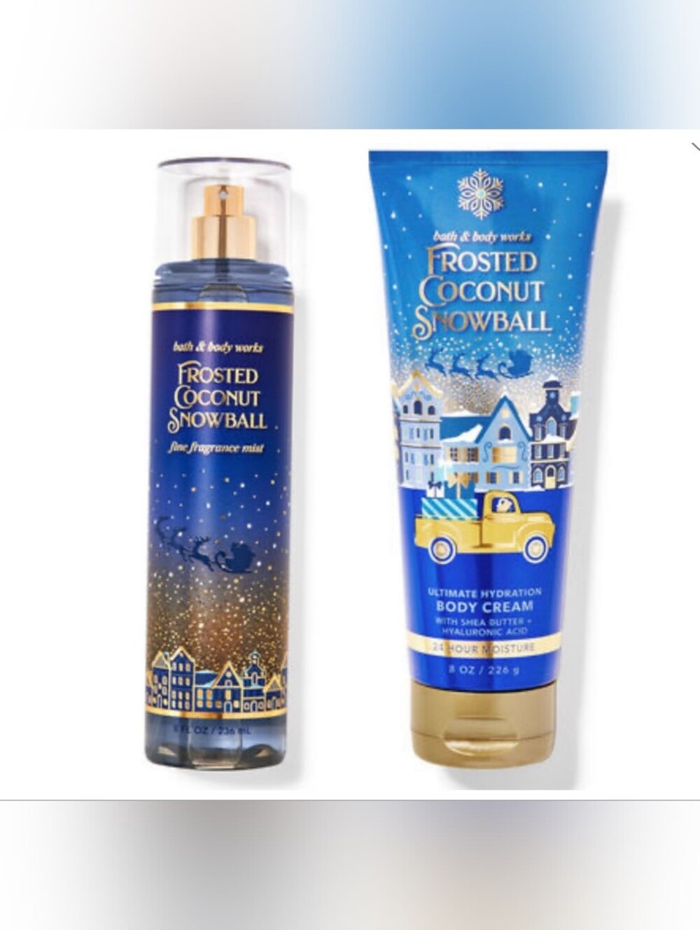 SALE! BATH AND BODY WORKS FROSTED COCONUT SNOWBALL BUNDLE OF 2 ITEMS